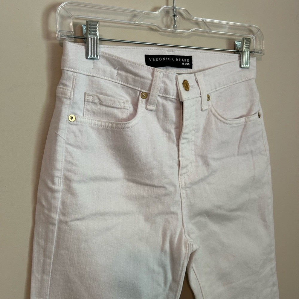 Veronica Beard Carly 11" Kick Flare Jeans In Whit… - image 3